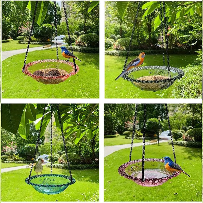 Balcony Bird Feeder Hanging Rail Mount Outdoor Suspended Feeding Station Garden - Pink V528-BIRDS-1-PINK-420566