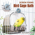 Parrot Bath Box Grey Bird Cage Accessory Bathroom Bird Bathtub for Small Birds V528-BIRDS-GREY-498198