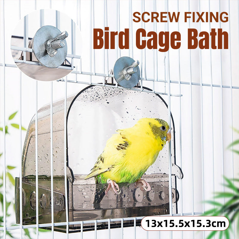 Parrot Bath Box Grey Bird Cage Accessory Bathroom Bird Bathtub for Small Birds V528-BIRDS-GREY-498198