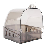 Parrot Bath Box Grey Bird Cage Accessory Bathroom Bird Bathtub for Small Birds V528-BIRDS-GREY-498198