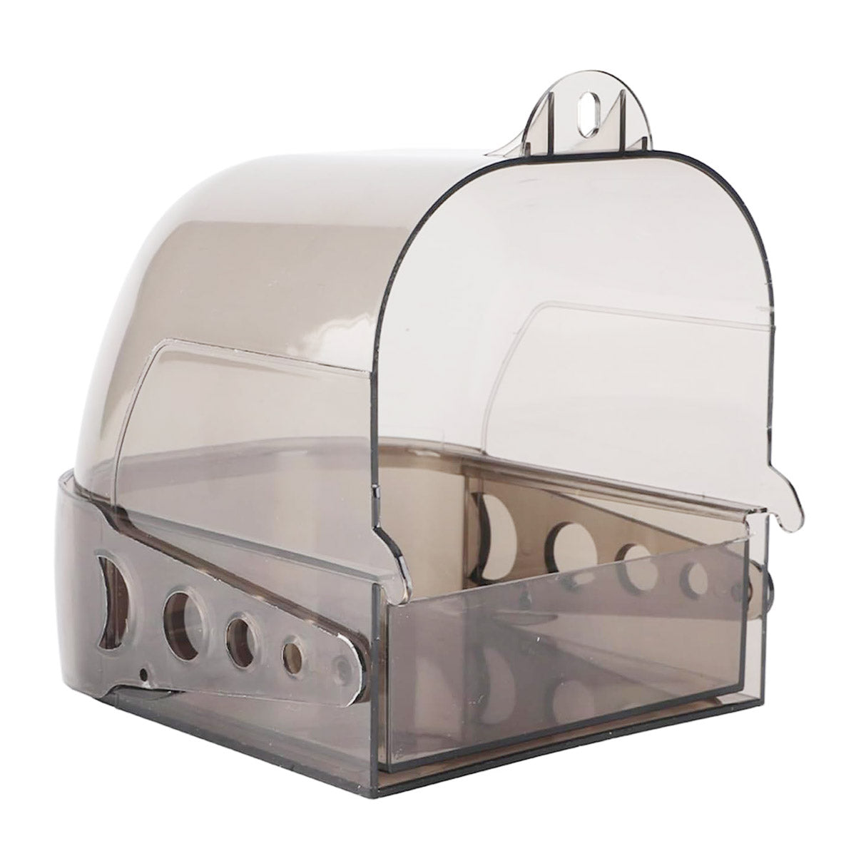 Parrot Bath Box Grey Bird Cage Accessory Bathroom Bird Bathtub for Small Birds V528-BIRDS-GREY-498198