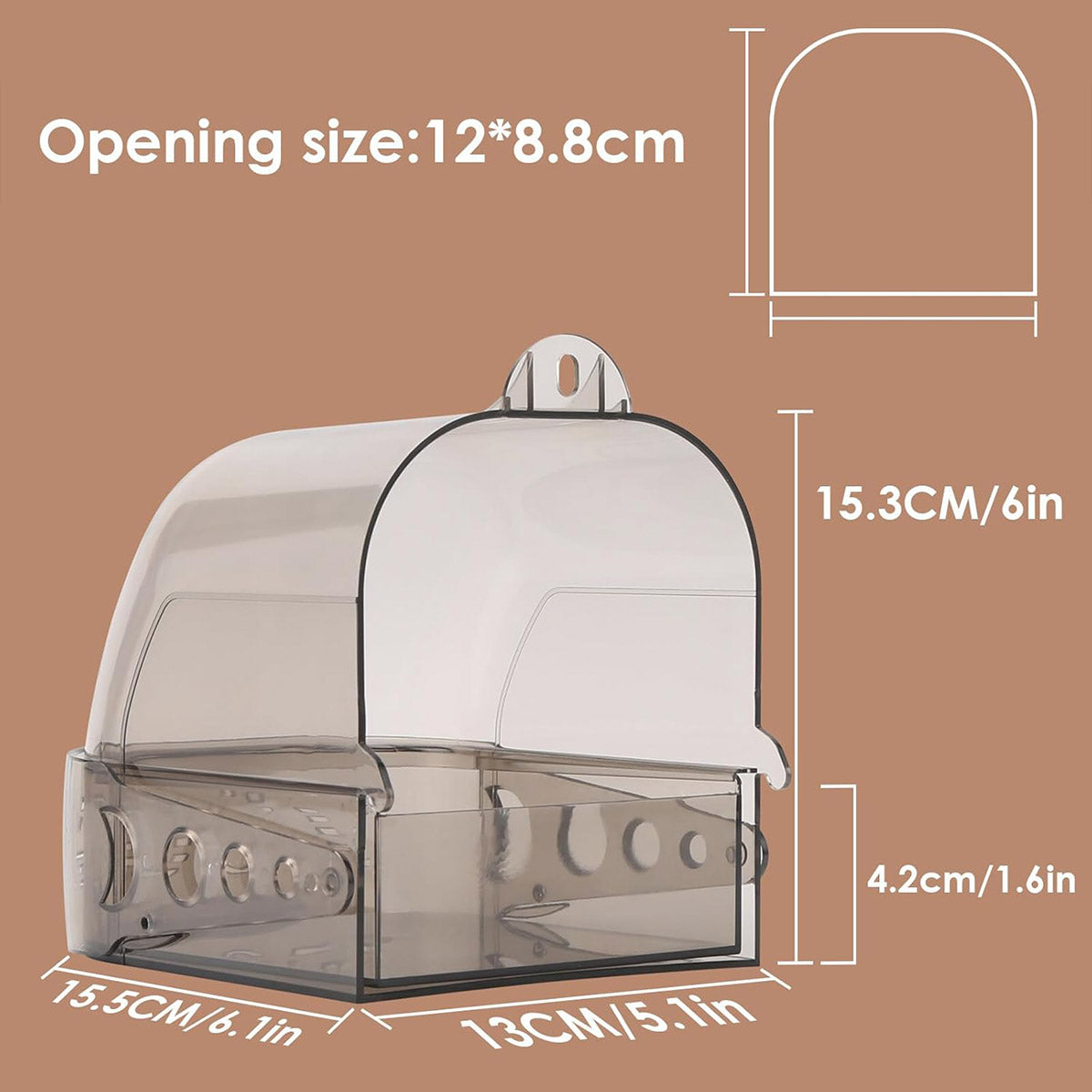 Parrot Bath Box Grey Bird Cage Accessory Bathroom Bird Bathtub for Small Birds V528-BIRDS-GREY-498198