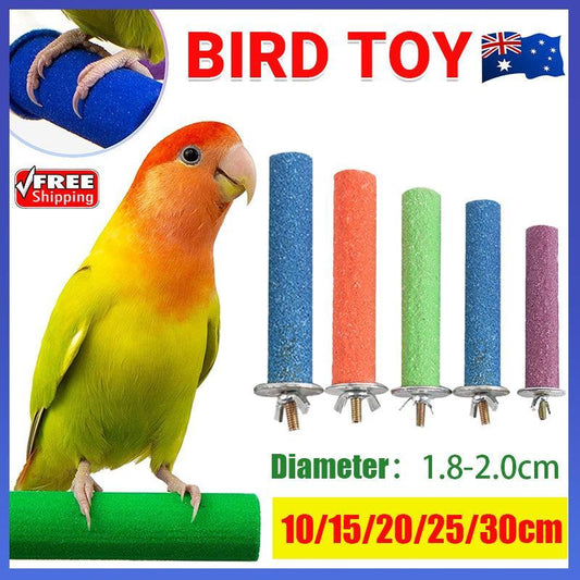 5 Sizes Colorful Pet Bird Cage Perches Stand Platform Chew Toy For Parrot Bites - 15CM V528-BIRDTOY-15CM-879198
