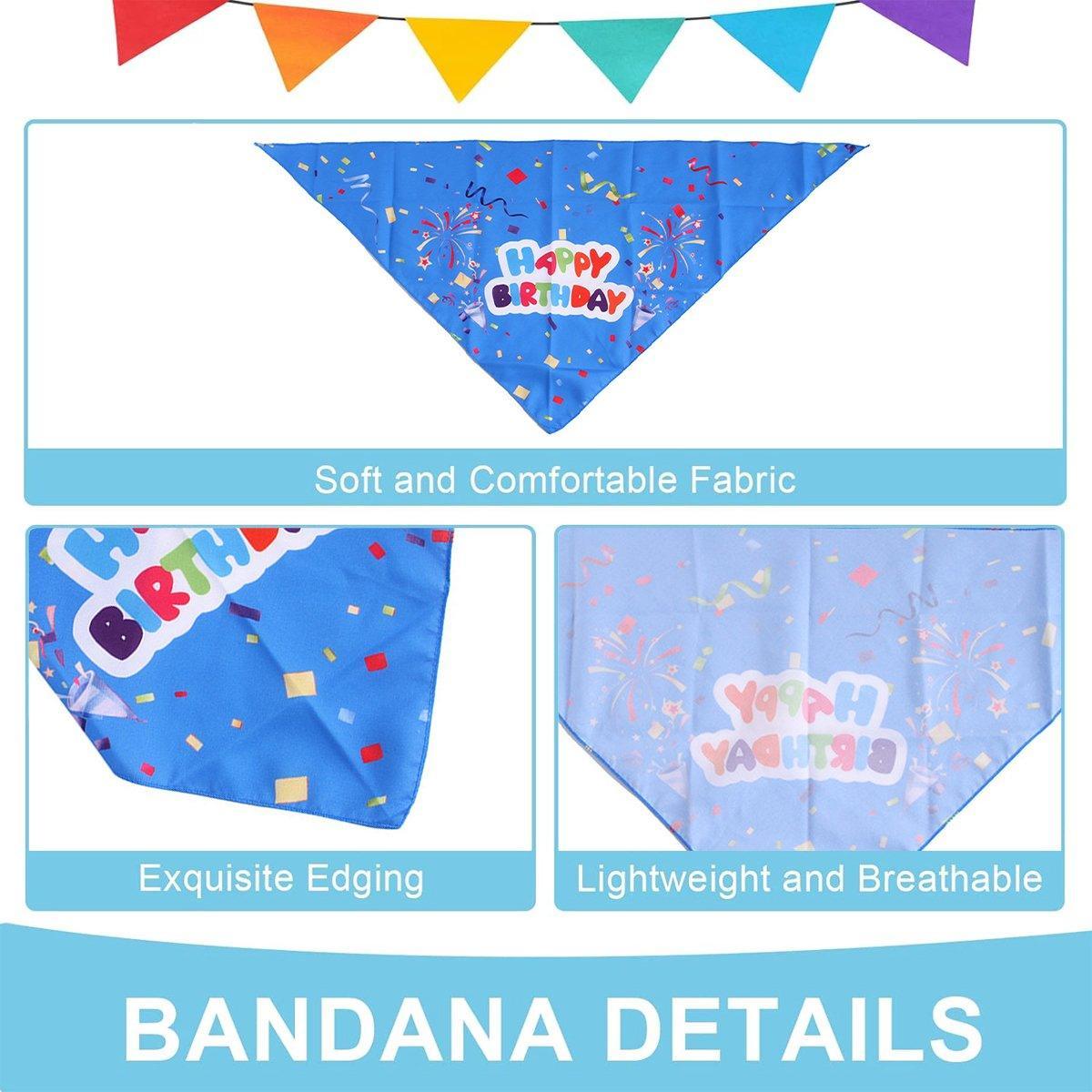 Pet Birthday Cake Hat and Triangle Towel combination Fun Party Dress Up for Pets - Blue V528-BIRTHDAY-SUIT-CD-BLUE-877275