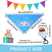 Pet Birthday Cake Hat and Triangle Towel combination Fun Party Dress Up for Pets - Pink V528-BIRTHDAY-SUIT-CD-PINK-202872
