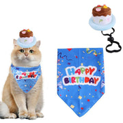 Pet Birthday Cake Hat and Triangle Towel combination Fun Party Dress Up for Pets - Pink V528-BIRTHDAY-SUIT-CD-PINK-202872