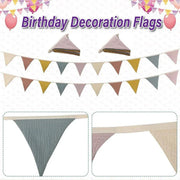 2PCS Triangle Bunting Flag Garland Hanging Flag Banner for Wedding Parties V528-BIRTHDAYBUNTING-MORANDI-2BAG-294428