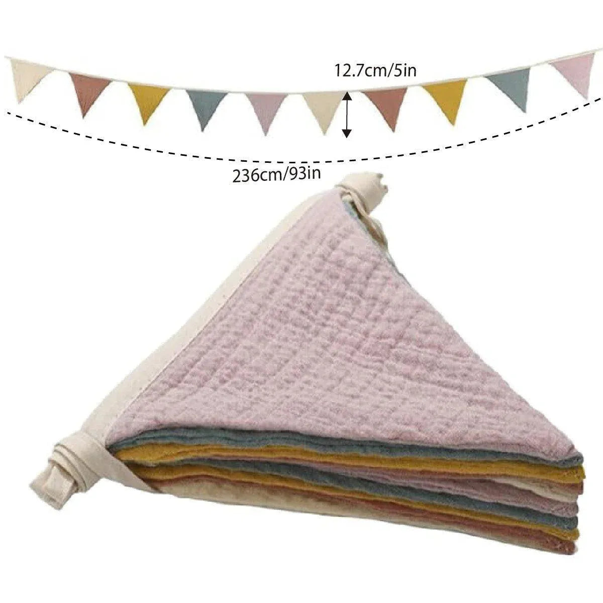2PCS Triangle Bunting Flag Garland Hanging Flag Banner for Wedding Parties V528-BIRTHDAYBUNTING-MORANDI-2BAG-294428