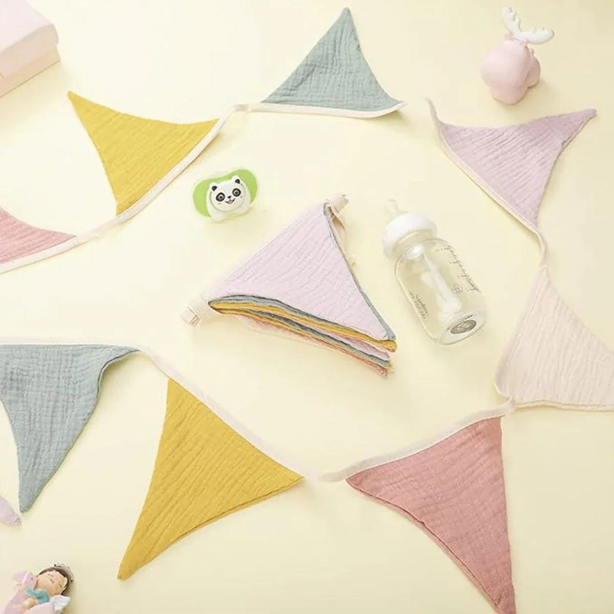 2PCS Triangle Bunting Flag Garland Hanging Flag Banner for Wedding Parties V528-BIRTHDAYBUNTING-MORANDI-2BAG-294428