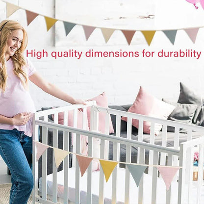 2PCS Triangle Bunting Flag Garland Hanging Flag Banner for Wedding Parties V528-BIRTHDAYBUNTING-MORANDI-2BAG-294428