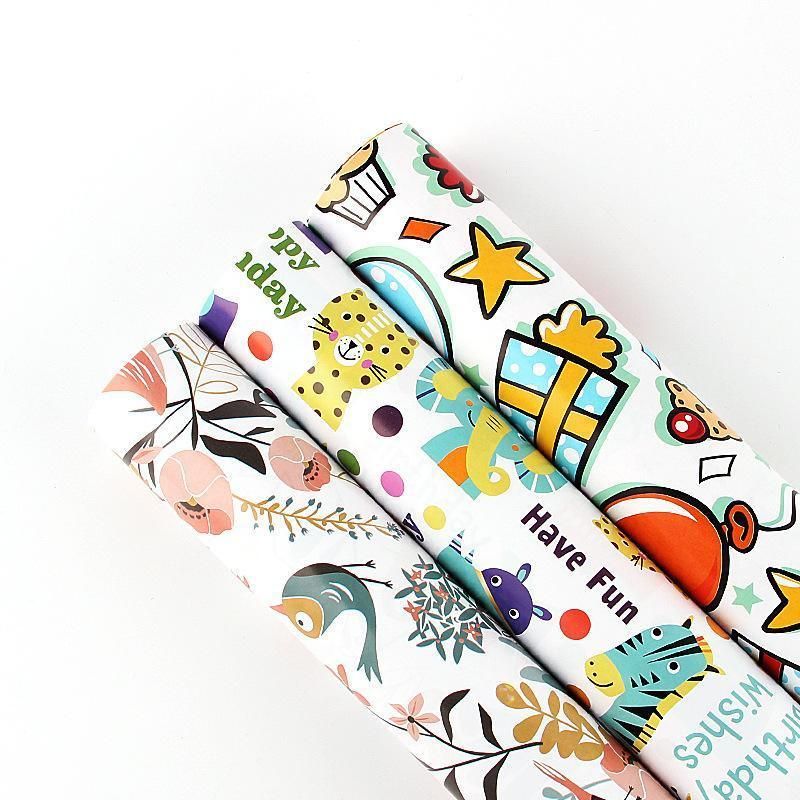20pcs Cute Animal Cartoon Gift Wrapping Paper for Toys Bookskin and Crafts - Rainbow Sunflower-20PCS V528-BIRTHDAYS-PAPER-20PCS-CHTYH-757991