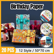 20pcs Cute Animal Cartoon Gift Wrapping Paper for Toys Bookskin and Crafts - Blue Dinosaurs-20PCS V528-BIRTHDAYS-PAPER-20PCS-LSKL-353167