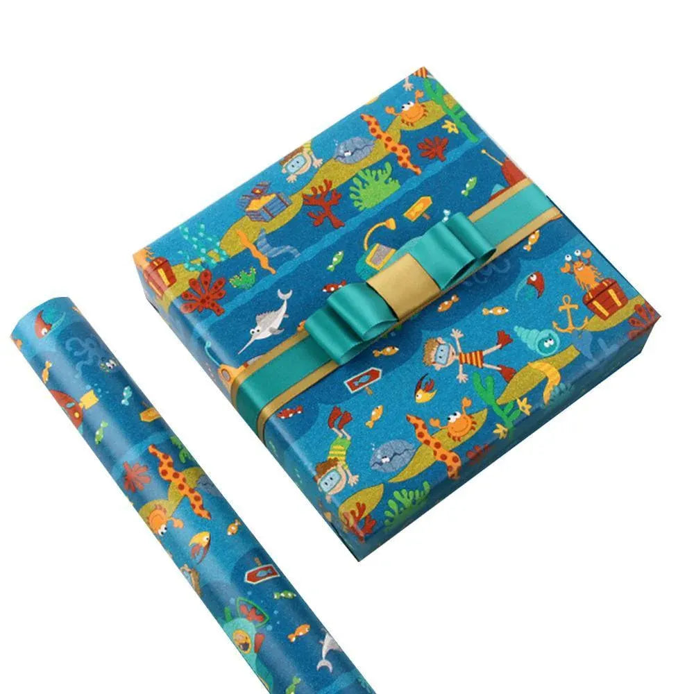 20pcs Cute Animal Cartoon Gift Wrapping Paper for Toys Bookskin and Crafts - Submarines-20PCS V528-BIRTHDAYS-PAPER-20PCS-QST-327787