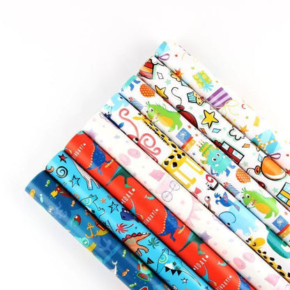 20pcs Cute Animal Cartoon Gift Wrapping Paper for Toys Bookskin and Crafts - Striped Birthday-20PCS V528-BIRTHDAYS-PAPER-20PCS-TWSR-417825