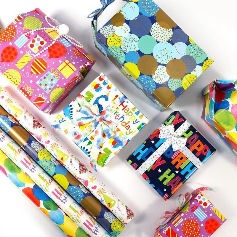 3 Pack Colorful Celebration with Premium Present Wrapping Paper - CSQQ V528-BIRTHDAYS-PAPER-3PCS-CSQQ-958174