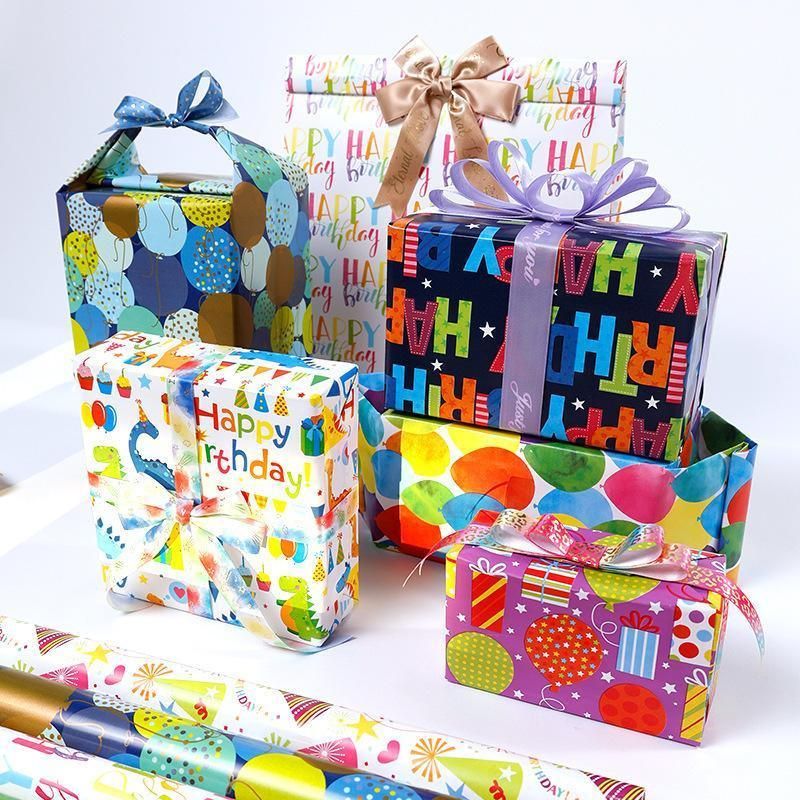 3 Pack Colorful Celebration with Premium Present Wrapping Paper - CSQQ V528-BIRTHDAYS-PAPER-3PCS-CSQQ-958174