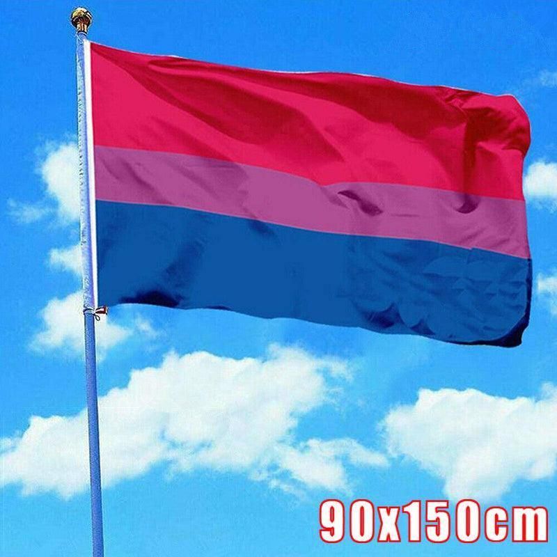 Bisexual Large Flag 150X90Cm Bi Sexual Pride Lgbt Lesbian Gay Rainbow Mardi Gras V528-BISEUALFLAG-150-90CM-281401