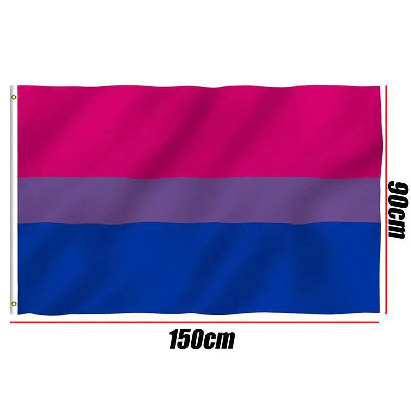 Bisexual Large Flag 150X90Cm Bi Sexual Pride Lgbt Lesbian Gay Rainbow Mardi Gras V528-BISEUALFLAG-150-90CM-281401