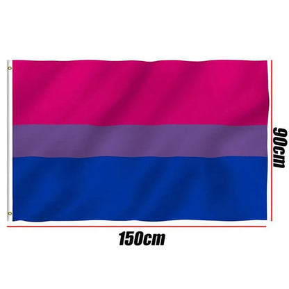 Bisexual Large Flag 150X90Cm Bi Sexual Pride Lgbt Lesbian Gay Rainbow Mardi Gras V528-BISEUALFLAG-150-90CM-281401