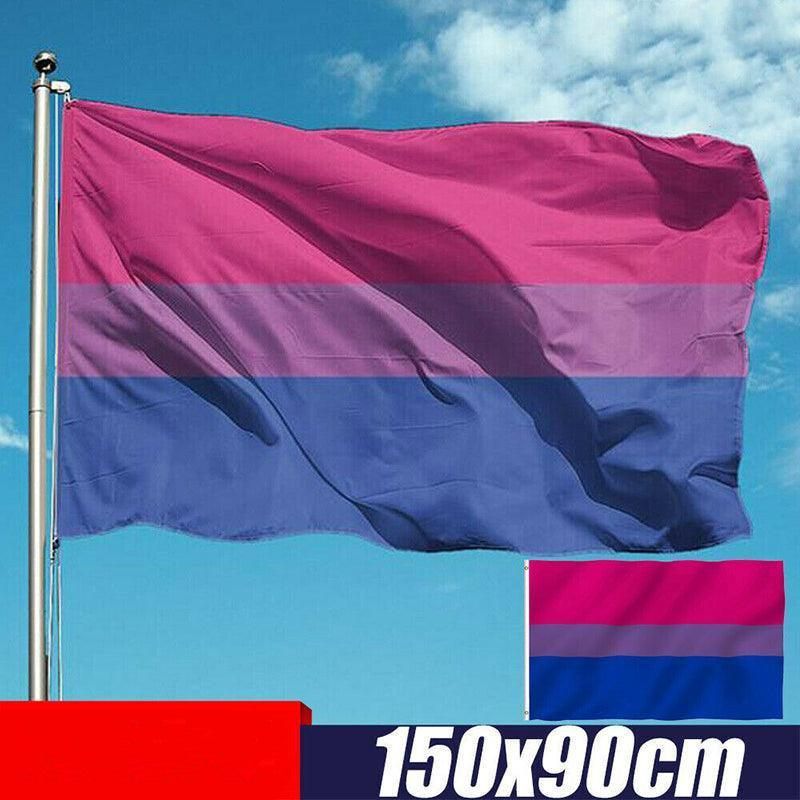 Bisexual Large Flag 150X90Cm Bi Sexual Pride Lgbt Lesbian Gay Rainbow Mardi Gras V528-BISEUALFLAG-150-90CM-281401