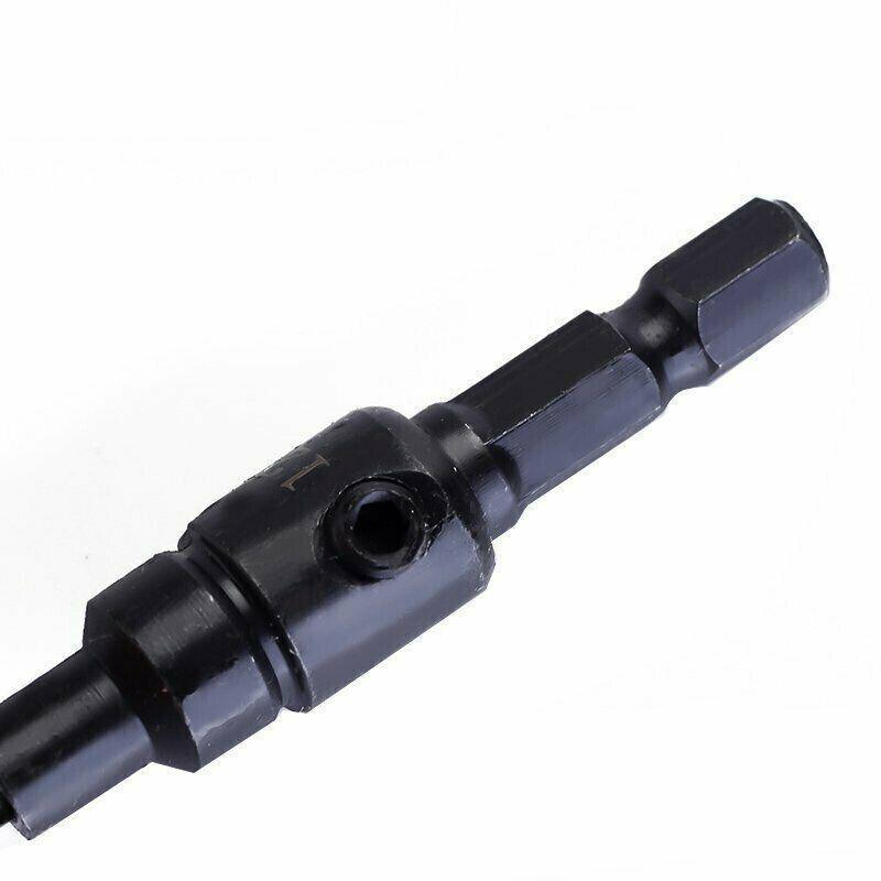 4PCS Screw Countersink Bit Set Pilot Holre Drill Metal Plastic Wood Hex Shank - Gold V528-BITSET-4PCS-GOLD-683801