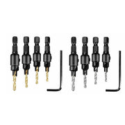 4PCS Screw Countersink Bit Set Pilot Holre Drill Metal Plastic Wood Hex Shank - Silver V528-BITSET-4PCS-SILVER-622906