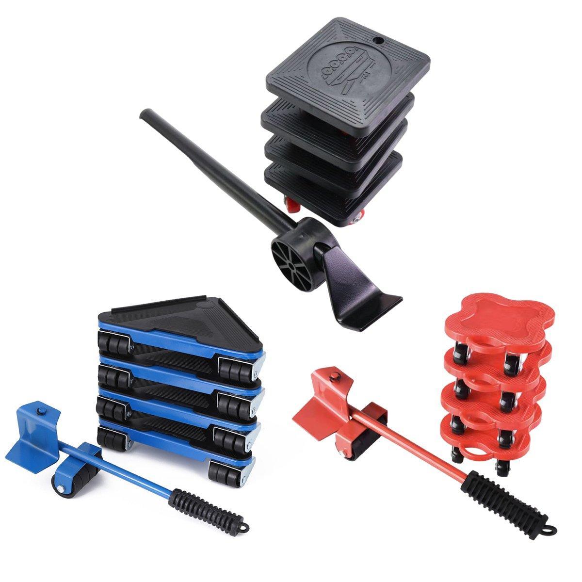 Heavy Duty Moving Tool Set Easy Move Five Piece Furniture Lifter Kit for Home - Red V528-BJSQ-HD-562597