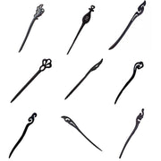 Retro Wooden Carved Hair Sticks Women Hairpin Barrette Chopsticks Accessories - B V528-BL-B47736