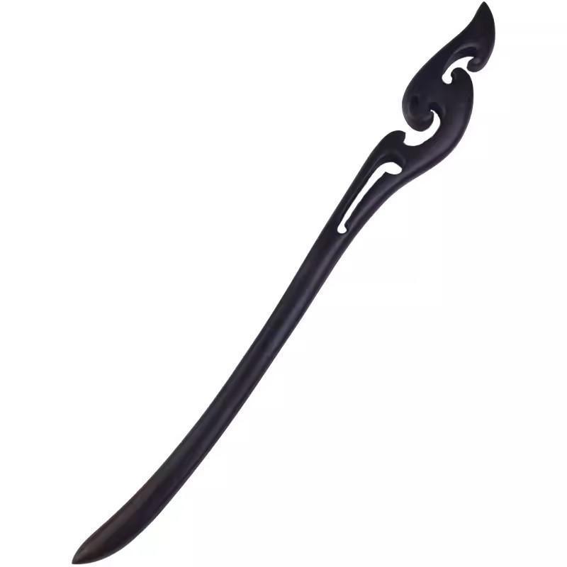 Retro Wooden Carved Hair Sticks Women Hairpin Barrette Chopsticks Accessories - B V528-BL-B47736