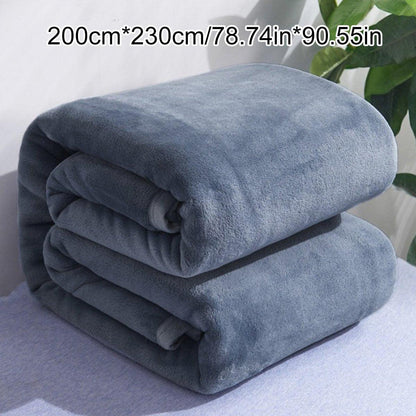 Soft Winter Flannel Blanket for Office Home Lunch Break Warm Cozy Throw Blanket - Grey Blue V528-BL-GREY-BLUE-200-230-698354