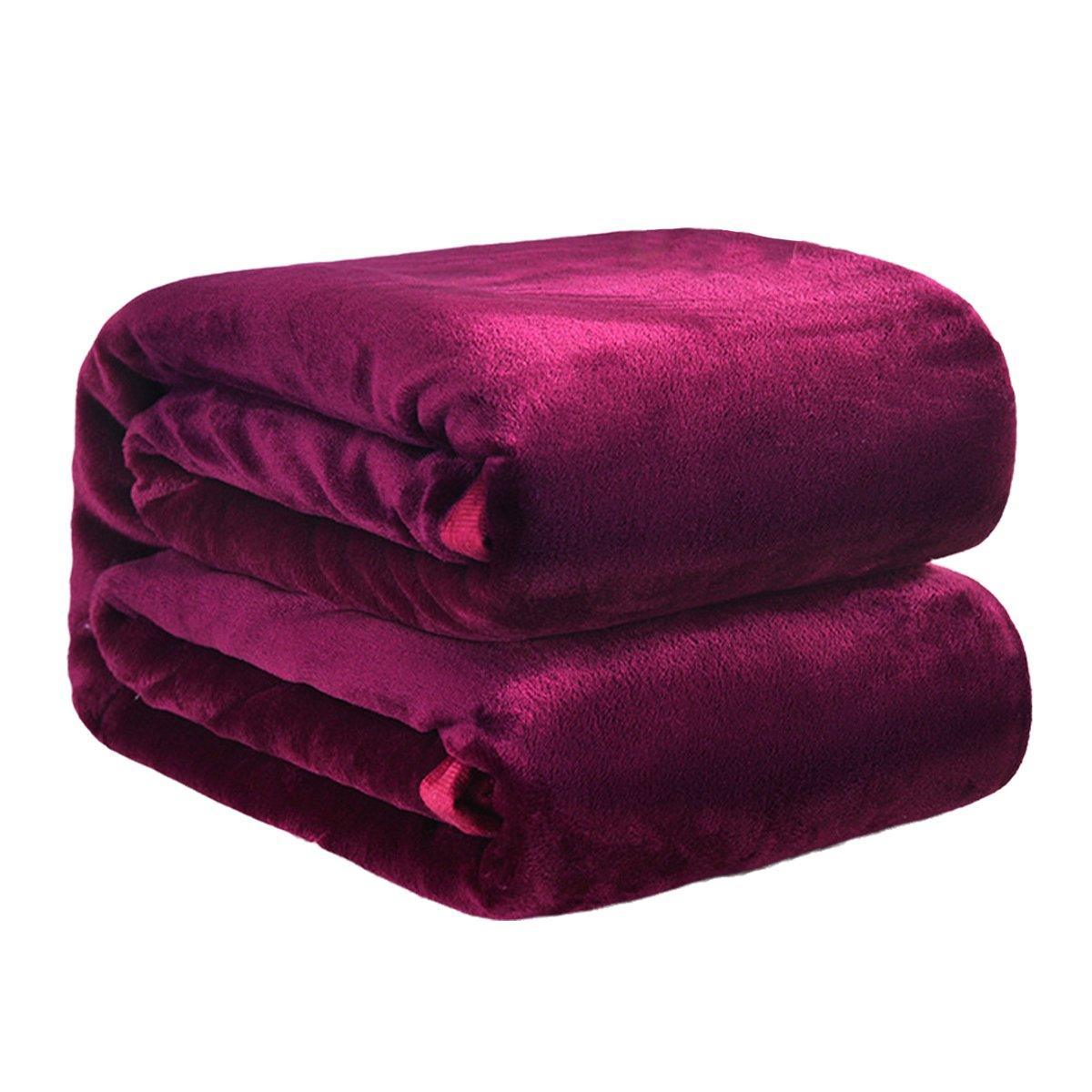 Soft Winter Flannel Blanket for Office Home Lunch Break Warm Cozy Throw Blanket - Grey Blue V528-BL-GREY-BLUE-200-230-698354
