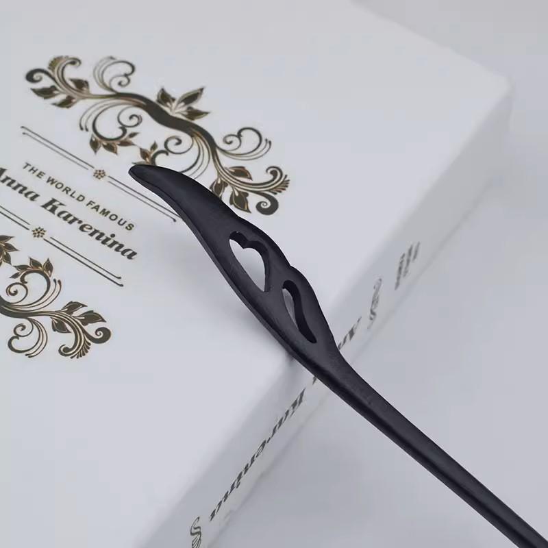 Retro Wooden Carved Hair Sticks Women Hairpin Barrette Chopsticks Accessories - I V528-BL-I68282