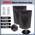 100PCS Black Aluminum Bag Mylar Foil Pouch Heat Sealer Food Storage Package Bags - 10x15cm V528-BLACKBAG-100PCS-10X15-958960