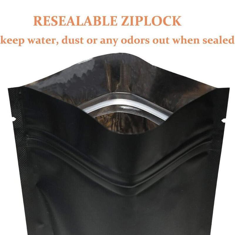 100PCS Black Aluminum Bag Mylar Foil Pouch Heat Sealer Food Storage Package Bags - 10x15cm V528-BLACKBAG-100PCS-10X15-958960