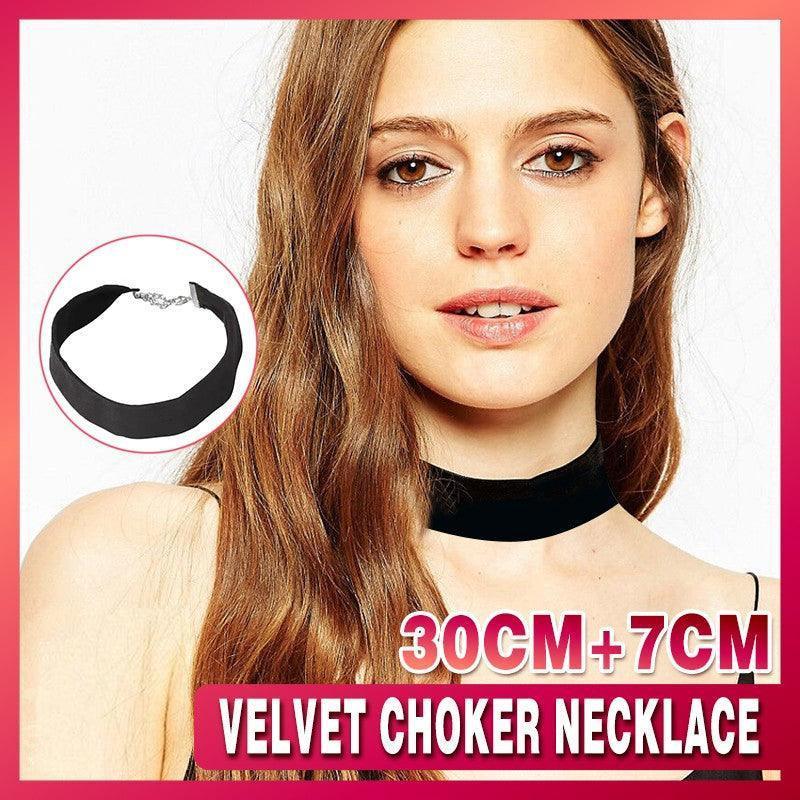 Black Velvet Choker Necklace - Perfect For The 90S Grunge Look V528-BLACKVELVETNECKLACE-30MM802135