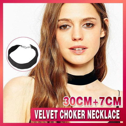 Black Velvet Choker Necklace - Perfect For The 90S Grunge Look V528-BLACKVELVETNECKLACE-30MM802135