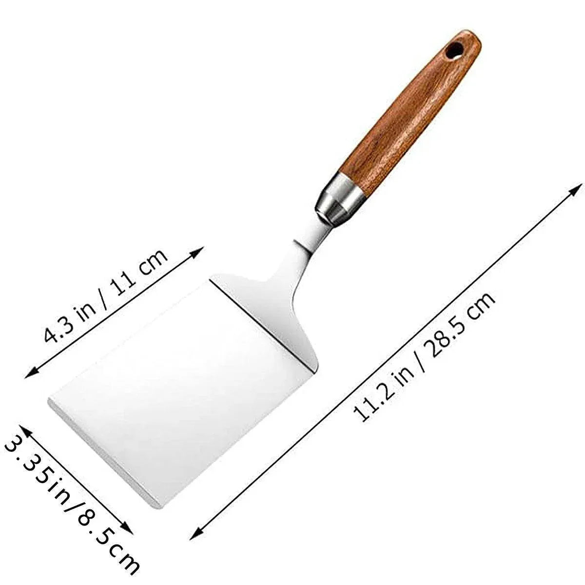 Stainless Steel Cooking Shovel Teppanyaki Spatula Pancake Steak Flipper Tool V528-BLADE-285MM-197654