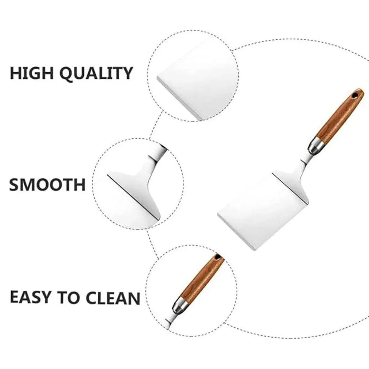 Stainless Steel Cooking Shovel Teppanyaki Spatula Pancake Steak Flipper Tool V528-BLADE-285MM-197654
