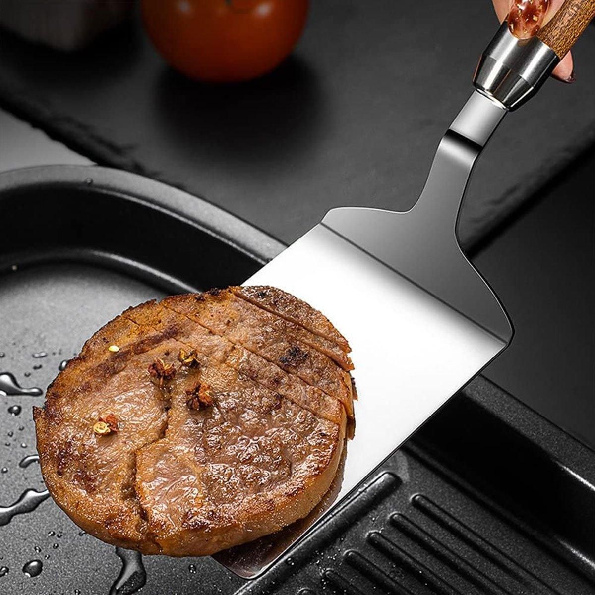 Stainless Steel Cooking Shovel Teppanyaki Spatula Pancake Steak Flipper Tool V528-BLADE-285MM-197654