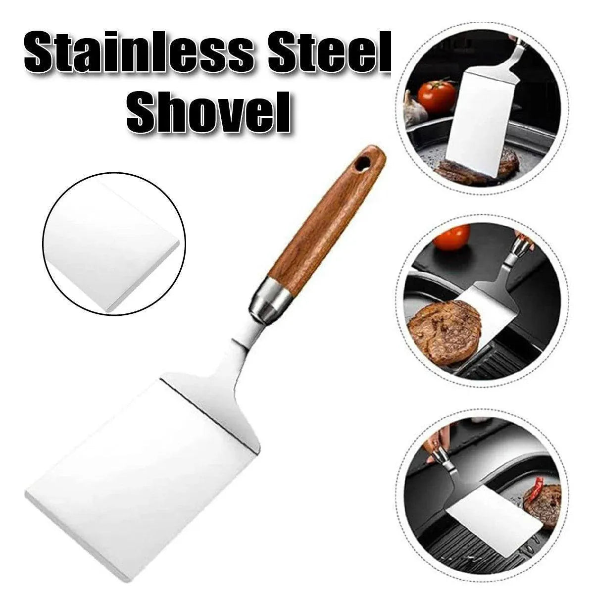 Stainless Steel Cooking Shovel Teppanyaki Spatula Pancake Steak Flipper Tool V528-BLADE-285MM-197654