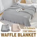Waffle Sofa Blanket Thin Lightweight Throw Soft Cover Couch Bed Living Room Use - Beige V528-BLANKET-BEIGE-150-200-674026