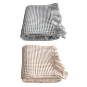 Waffle Sofa Blanket Thin Lightweight Throw Soft Cover Couch Bed Living Room Use - Beige V528-BLANKET-BEIGE-150-200-674026