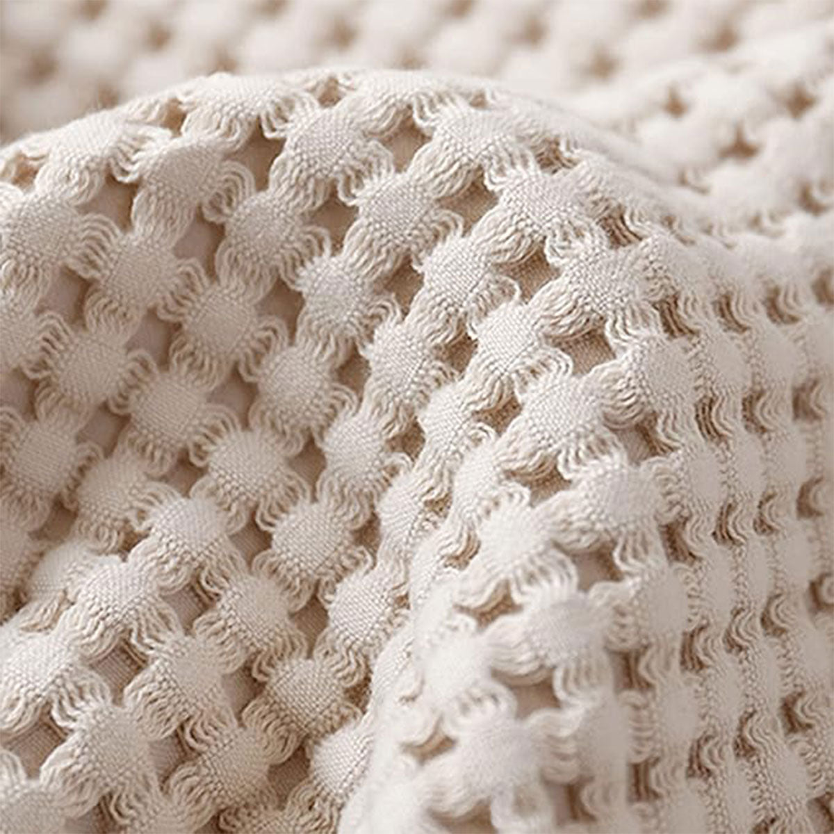 Waffle Sofa Blanket Thin Lightweight Throw Soft Cover Couch Bed Living Room Use - Beige V528-BLANKET-BEIGE-150-200-674026