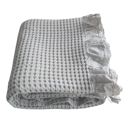 Waffle Sofa Blanket Thin Lightweight Throw Soft Cover Couch Bed Living Room Use - Beige V528-BLANKET-BEIGE-150-200-674026