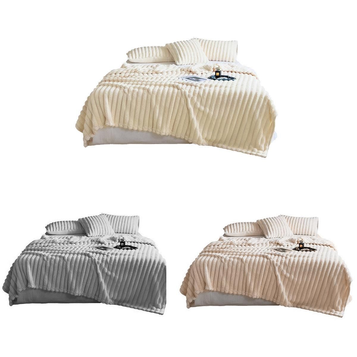 Plush Blanket Leisure Blanket Autumn Winter Warm Nap Throw Soft Cozy - Grey-100x150cm V528-BLANKET-GREY-100-150-508882