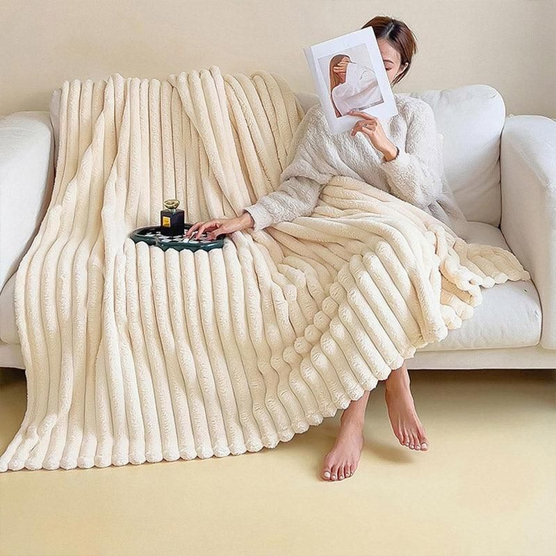 Plush Blanket Leisure Blanket Autumn Winter Warm Nap Throw Soft Cozy - Grey-100x150cm V528-BLANKET-GREY-100-150-508882