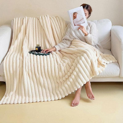 Plush Blanket Leisure Blanket Autumn Winter Warm Nap Throw Soft Cozy - Grey-100x150cm V528-BLANKET-GREY-100-150-508882