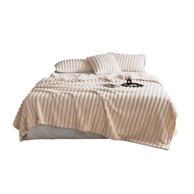 Plush Blanket Leisure Blanket Autumn Winter Warm Nap Throw Soft Cozy - Khaki-100x150cm V528-BLANKET-KHAKI-100-150-447468