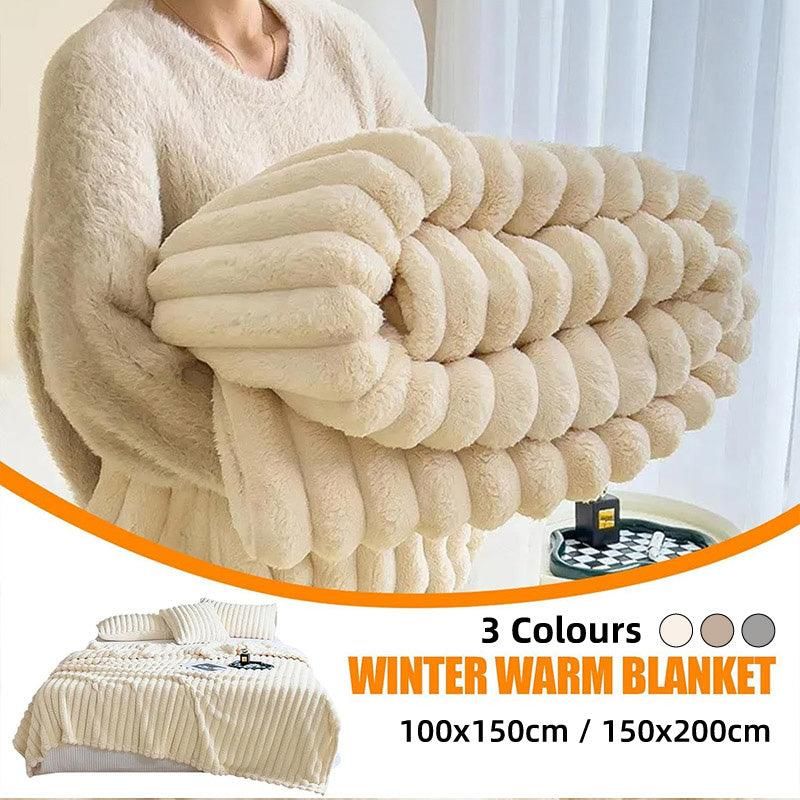 Plush Blanket Leisure Blanket Autumn Winter Warm Nap Throw Soft Cozy - Khaki-100x150cm V528-BLANKET-KHAKI-100-150-447468
