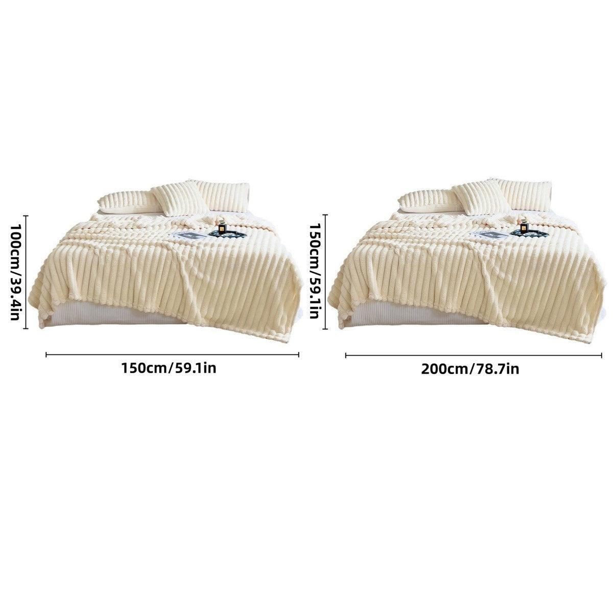 Plush Blanket Leisure Blanket Autumn Winter Warm Nap Throw Soft Cozy - Khaki-100x150cm V528-BLANKET-KHAKI-100-150-447468